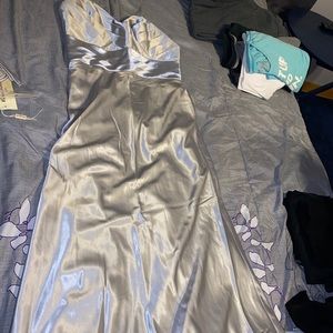 Silver bridesmaid dress